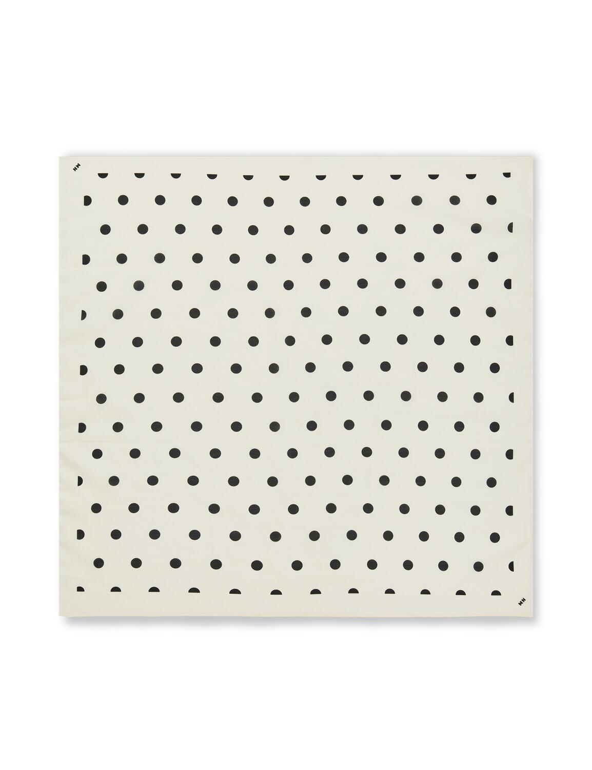 Soft Cotton Self Dot tørklæde - Dot Aop/Black